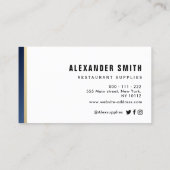 blaues berufliches Restaurant Visitenkarte (Rückseite)