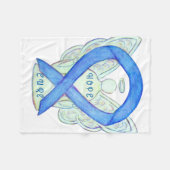 Blaues Bewusstsein und Engel Hope and Cure Blanket Fleecedecke (Vorderseite (Horizontal))