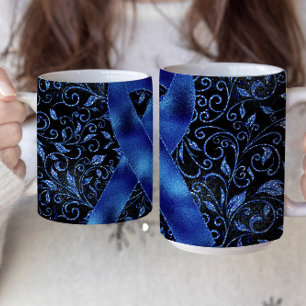 Blaues Bewusstseins-Schleifen-Mug-Design Kaffeetasse