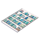 Blaues Bibliotheks-Notizbuch Notizblock (Linke Seite)