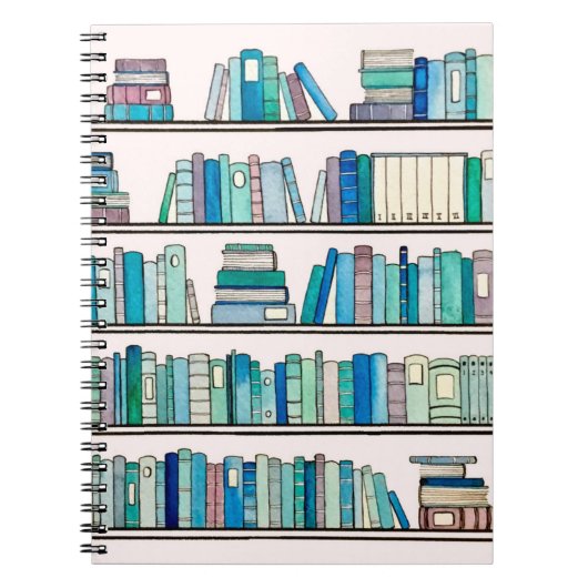 Blaues Bibliotheks-Notizbuch Notizblock (Vorderseite)