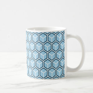 Blaues Bienenwaben-Muster-heiße Getränk-Tasse Kaffeetasse