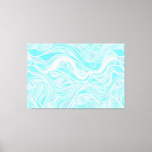 Blaues Bio Hartglas Abstrakt Leinwanddruck (Vorderseite)