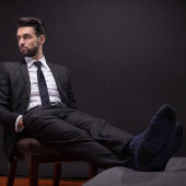 Blaues Bitcoin-Symbol-Kontur-Muster Krawatte