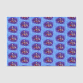 Blaues Blatt-Papier von Santa Bat Seidenpapier (Vorderseite)