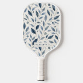 Blaues Blatt Personalisiert Pickleball Schläger (Rückseite)