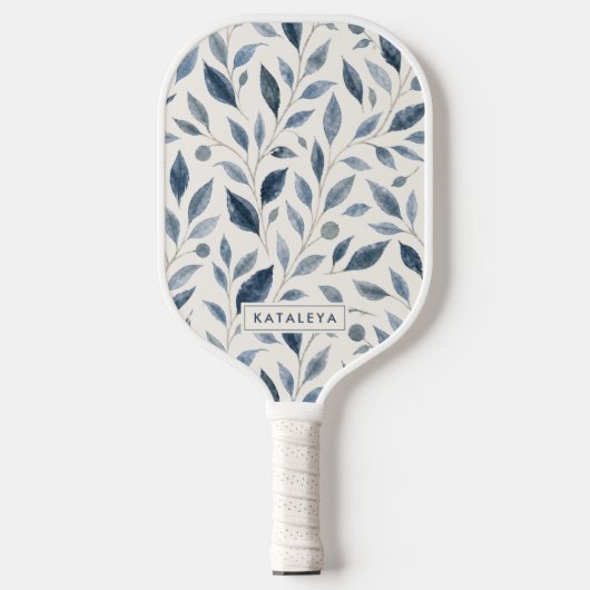 Blaues Blatt Personalisiert Pickleball Schläger (Vorderseite)