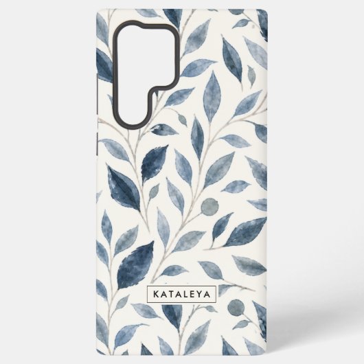 Blaues Blatt Personalisiert Samsung Galaxy Hülle (Rückseite)