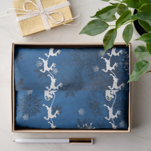 Blaues Blatt-und-Rentier-Tissue Seidenpapier (Geschenk)