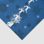 Blaues Blatt-und-Rentier-Tissue Seidenpapier (Ausschnitt)