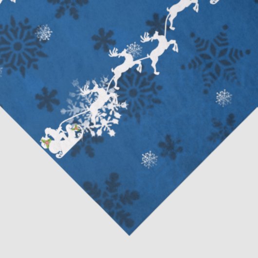 Blaues Blatt-und-Rentier-Tissue Seidenpapier (Ausschnitt)