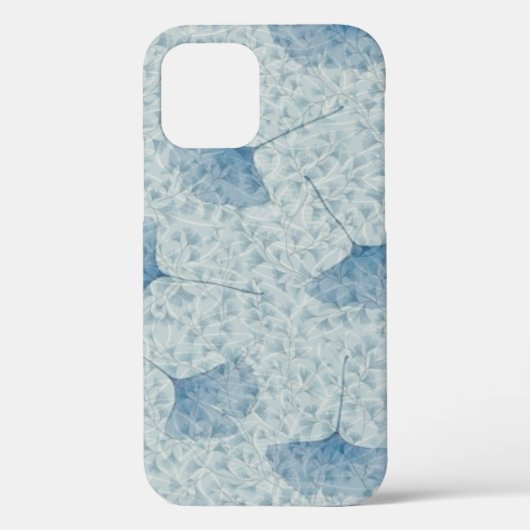 Blaues Blätter-Muster-Design Case-Mate iPhone Hülle (Rückseite)