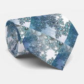 Blaues Blätter Muster Krawatte (Gerollt)