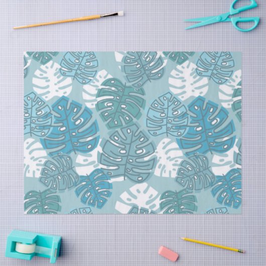 blaues Blätter Seidenpapier (Basteln)