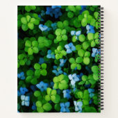 Blaues Blattmuster | Personalisierte Spirale Notizblock (Rückseite)