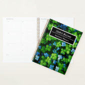 Blaues Blattmuster | Personalisierte Spirale Planer (Anzeige)