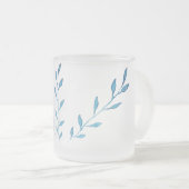 Blaues Blattwerk Mattglastasse (VorderseiteRechts)