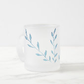 Blaues Blattwerk Mattglastasse (Vorderseite Links)