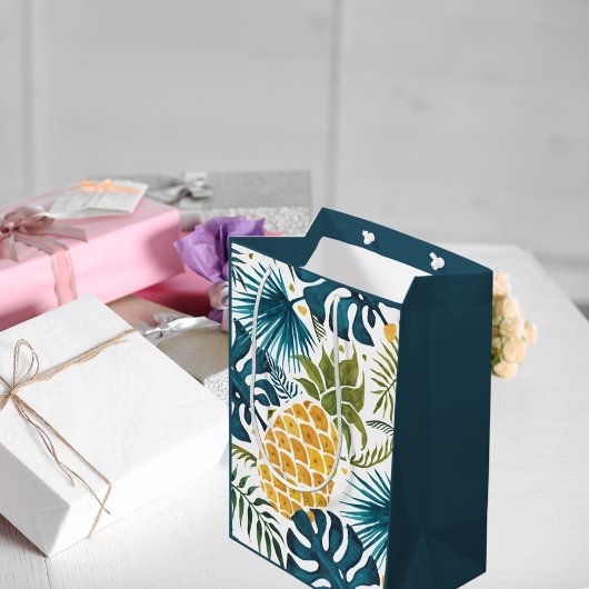 Blaues Blaues Blaues Blaues Blattwerk Mittlere Geschenktüte