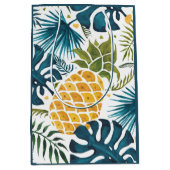 Blaues Blaues Blaues Blaues Blattwerk Mittlere Geschenktüte (Vorderseite)