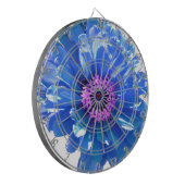 Blaues blaues blühendes Foto Dartscheibe (Vorderseite Links)