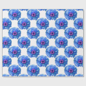 Blaues blaues blühendes Foto Geschenkpapier (Flach)