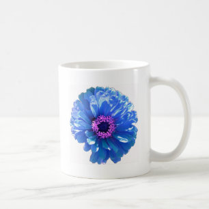 Blaues blaues blühendes Foto Kaffeetasse