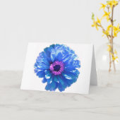 Blaues blaues blühendes Foto Karte (Gelbe Blume)