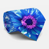 Blaues blaues blühendes Foto Krawatte (Gerollt)
