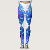 Blaues blaues blühendes Foto Leggings (Vorderseite)