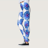 Blaues blaues blühendes Foto Leggings (Links)