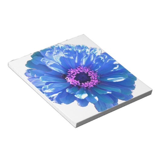Blaues blaues blühendes Foto Notizblock (angewinkelt)