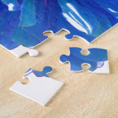 Blaues blaues blühendes Foto Puzzle (Seite)