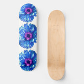 Blaues blaues blühendes Foto Skateboard (Vorderseite)