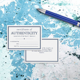 Blaues Blaues Echtheitszeugnis