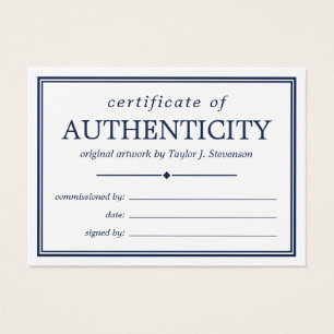 Blaues Blaues Echtheitszeugnis