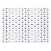 Blaues blaues Muster des Nautikankers, modern Tischdecke (Vorderseite (Horizontal))