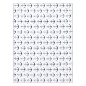 Blaues blaues Muster des Nautikankers, modern Tischdecke (Vorderseite)
