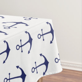 Blaues blaues Muster des Nautikankers, modern Tischdecke