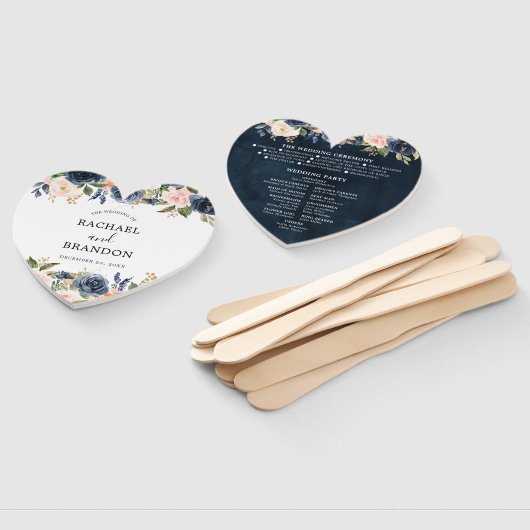 Blaues blaues Rosa Rosenrosen Botanisches Herz Fächer (Non-assembled)