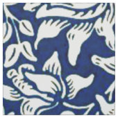 Blaues, blaues, weißes Blumenmuster Stoff (Muster)