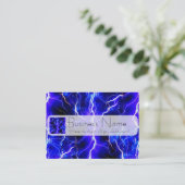 Blaues Blitz-Muster Visitenkarte (Stehend Vorderseite)