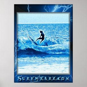 Blaues Blitzgerät Poster