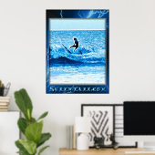 Blaues Blitzgerät Poster (Heimbüro)