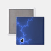 Blaues Blitzlicht-Fraktal Magnet (Vorderseite/Rückseite)