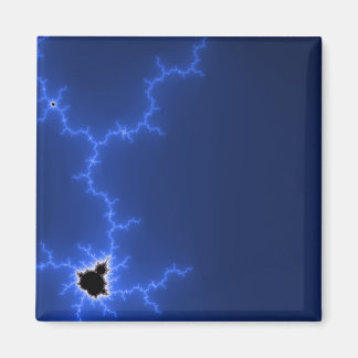 Blaues Blitzlicht-Fraktal Magnet