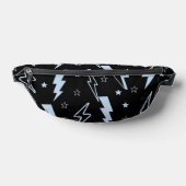 Blaues Blitzschwarz Hintergrund Y2K Muster Bauchtasche (Ablage )