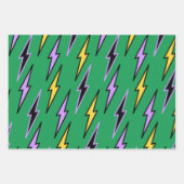 Blaues Blitzschwarz Hintergrund Y2K Muster Geschenkpapier Set (Vorderseite 3)