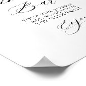 Blaues blühendes Mimosa-Brautparty Bar Poster (Ecke)