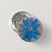 Blaues Blume-Abzeichen Button (Vorne & Hinten)